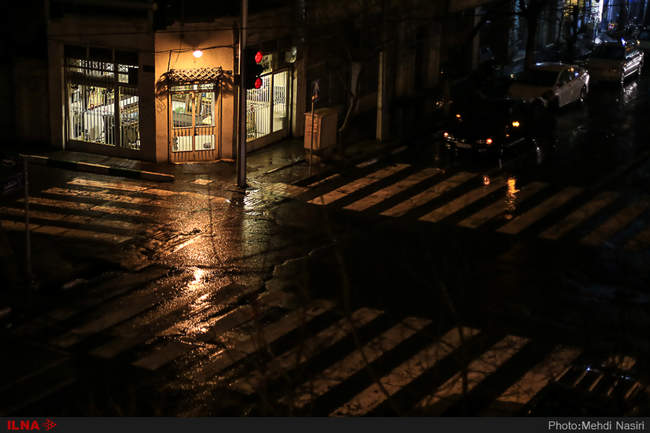 شب بارانی تهران