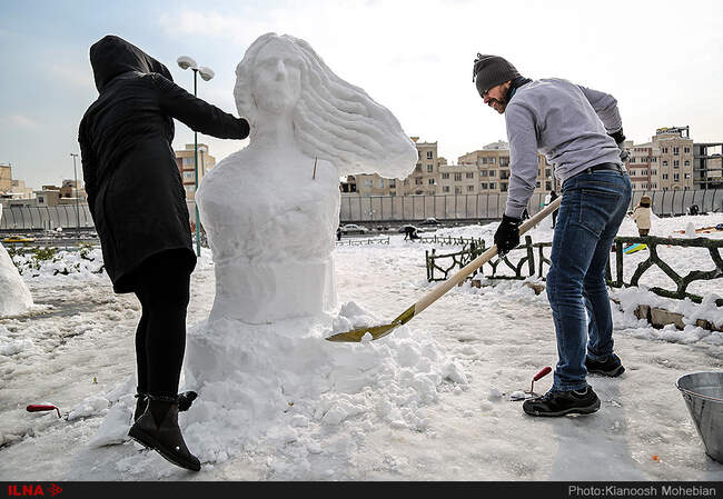 جشنواره ساخت مجسمه های برفی در تهران