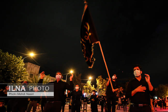 عزاداری شب پنجم محرم در میدان فلسطین تهران