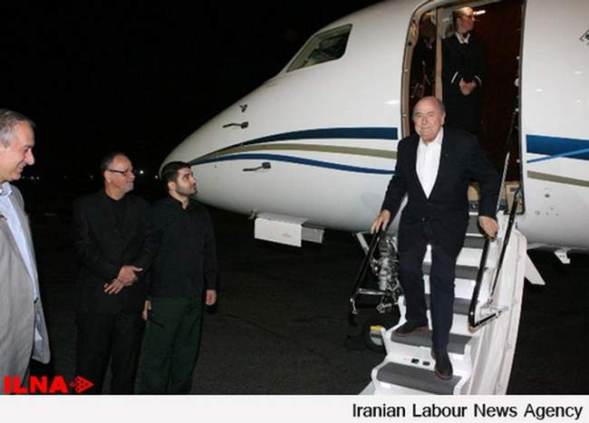 ورود بلاتر رئیس فدراسیون جهانی فوتبال به ایران