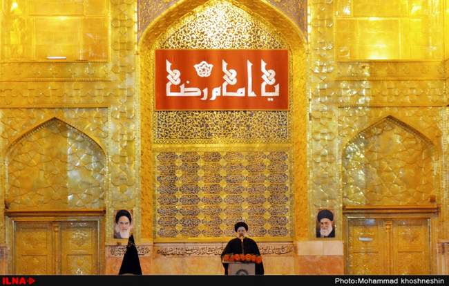 مراسم خطبه خوانی شب شهادت امام رضا (ع) در حرم رضوی
