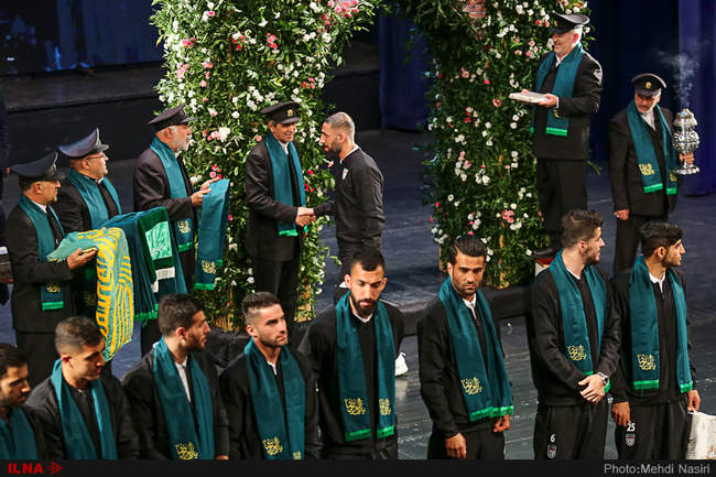 مراسم بدرقه تیم ملی فوتبال ایران به همراه رونمایی از سرود تیم ملی