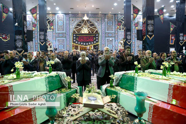 آیین وداع با پیکرهای مطهر ۱۰۰ شهید گمنام درتهران