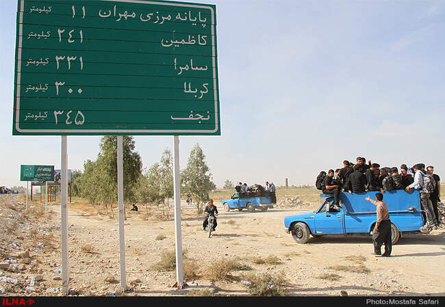 راهپیمایی زائران اربعین حسینی از خط مرزی مهران به سمت کربلا/3