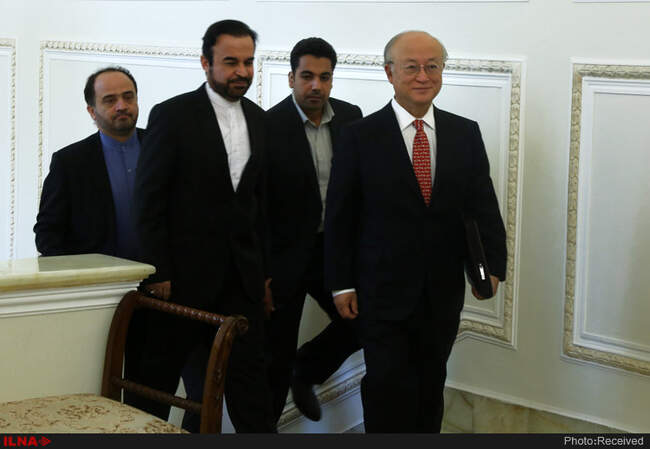 دیدار وزیر خارجه کشورمان با یوکیا آمانو مدیرکل آژانس بین‌المللی انرژی اتمی 
