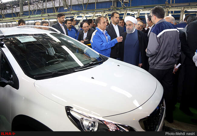 مراسم افتتاح و بهره برداری دو خط خودرو گروه صنعتی ایران خودرو با حضور رئیس جمهور
