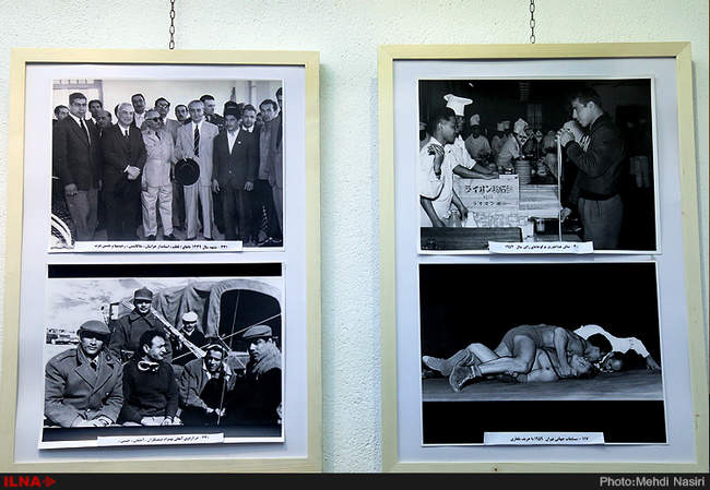 حضورپیشکسوتان کشتی در نمایشگاه عکس جهان پهلوان تختی