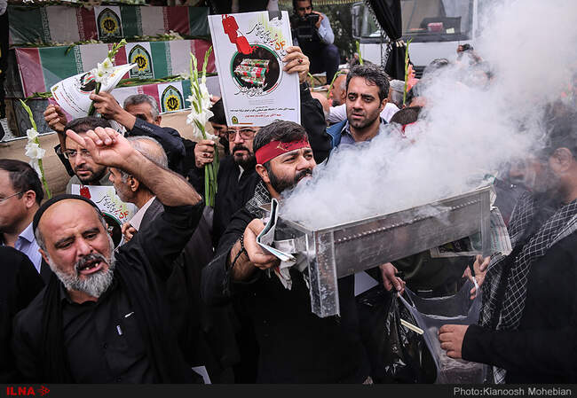 مراسم تشییع پیکر پاک 54 شهید دفاع مقدس نیروی انتظامی از مقابل دانشگاه تهران