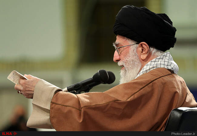دیدار مقام معظم رهبری با مردم قم