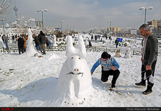 جشنواره ساخت مجسمه های برفی در تهران