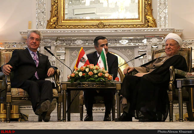 دیدار رییس جمهوری اتریش با آیت الله‌هاشمی رفسنجانی رییس مجمع تشخیص �