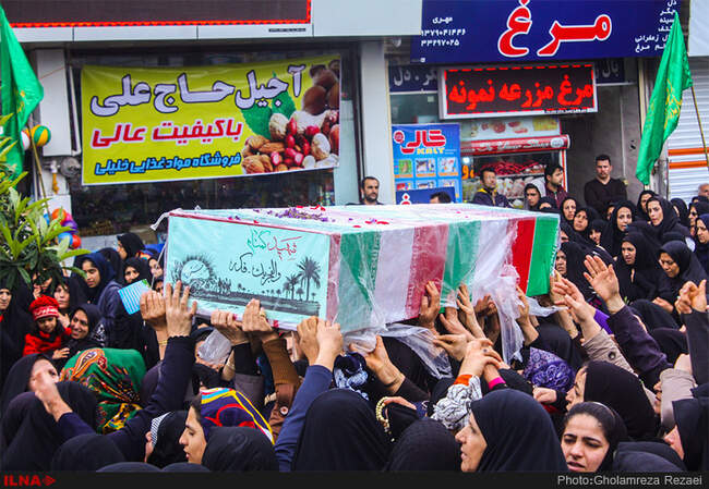 تشیع پیکر مطهر دو شهید گمنام در ساری‎