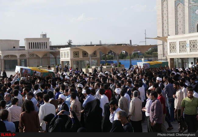 تشییع پیکر دو شهید مدافع حرم در قم