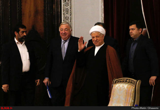 دیدار ژرار لارشه رئیس مجلس سنای فرانسه با آیت الله هاشمی رفسنجانی رئ�
