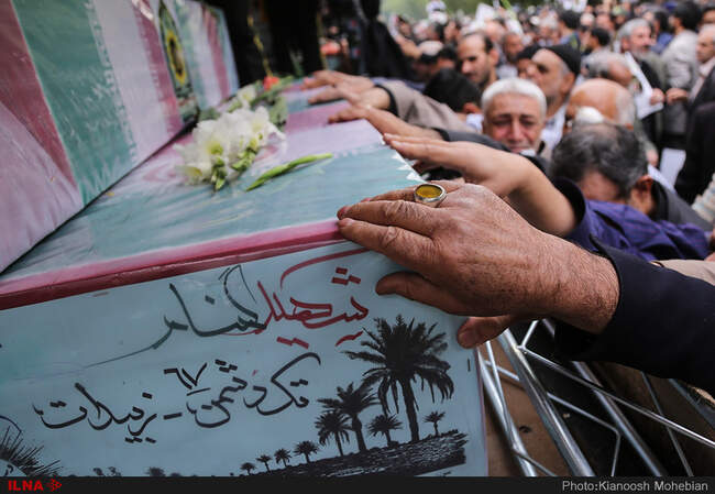 مراسم تشییع پیکر پاک 54 شهید دفاع مقدس نیروی انتظامی از مقابل دانشگاه تهران