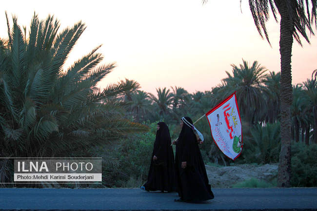 پیاده روی زائران اربعین از مسیر طریق العلما