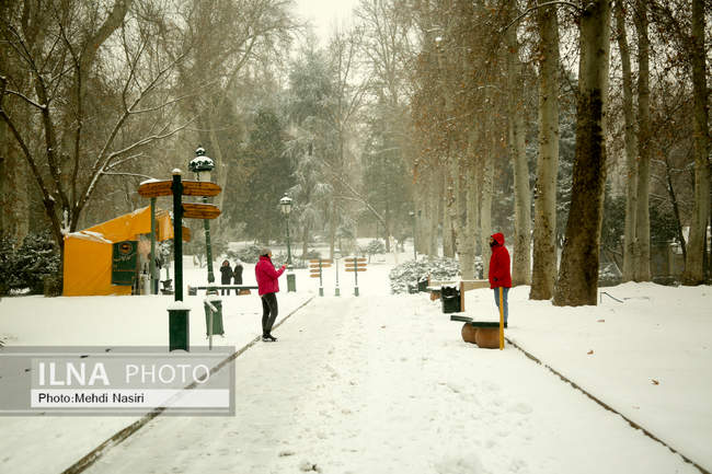 مجموعه فرهنگی-تاریخی نیاوران در یک روز برفی