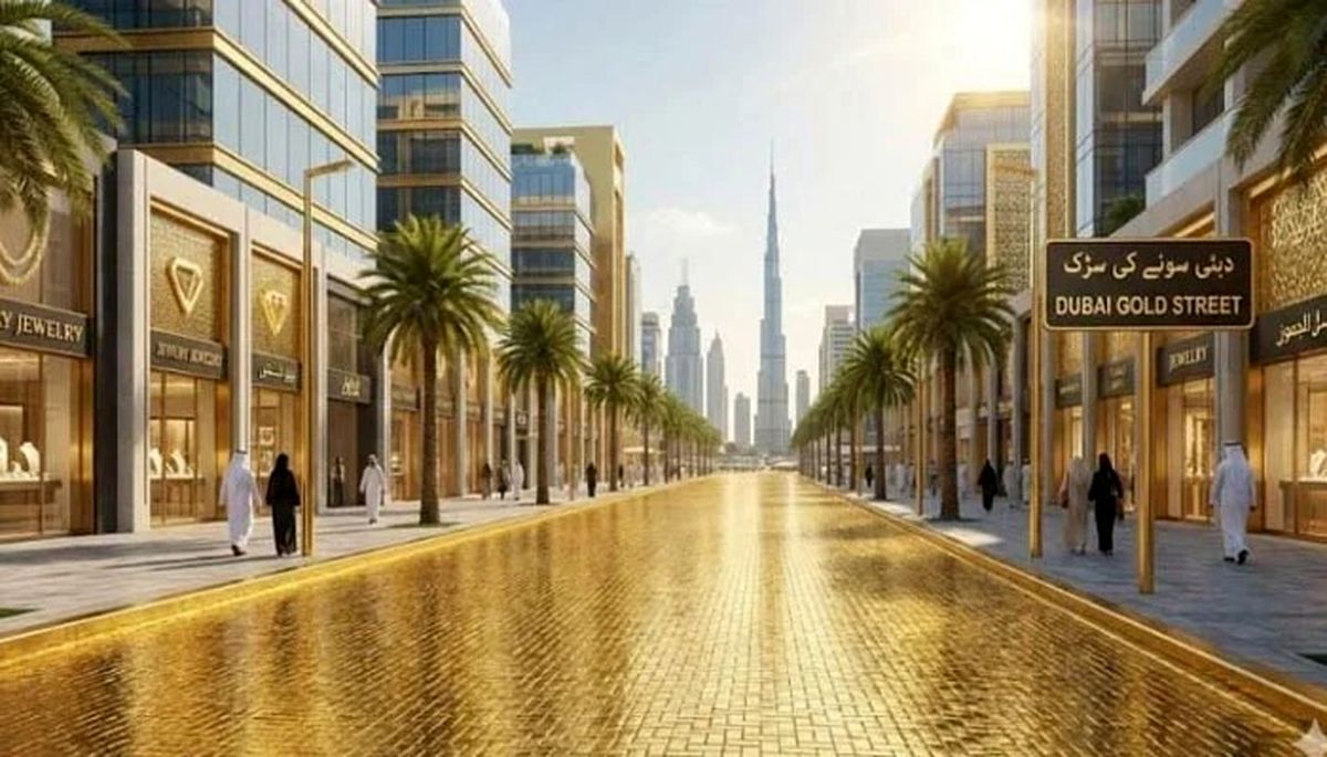 دبی خیابانی با سنگفرش طلا می‌سازد!