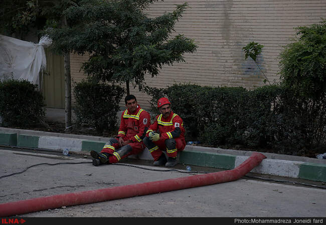 عملیات امداد و پاکسازی محل آتش سوزی شهران