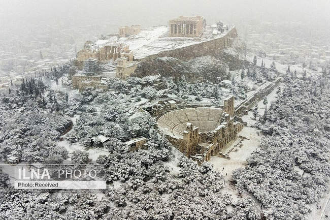  بارش سنگین برف در آتن
