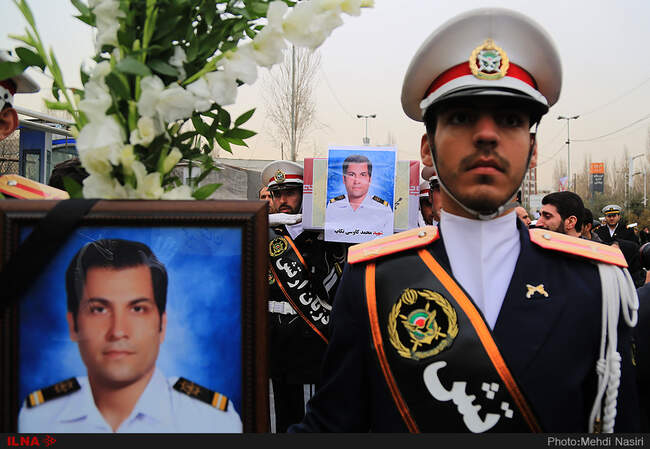 تشییع پیکر سه تن از شهدای کشتی سانچی  در مصلای تهران