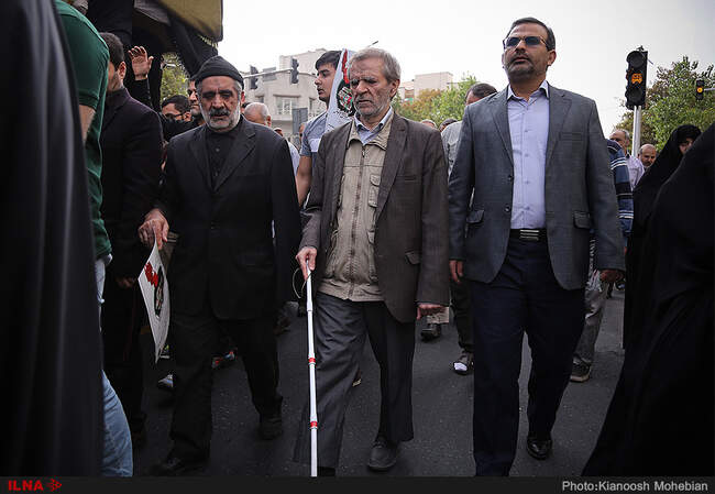 مراسم تشییع پیکر ۵۴ شهید دفاع مقدس ناجا از مقابل دانشگاه تهران