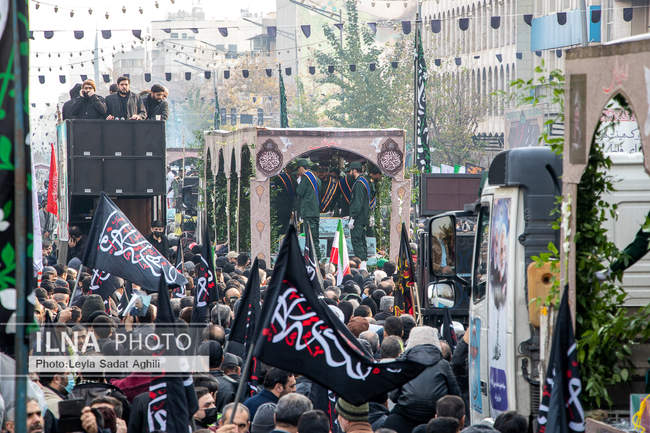 مراسم تشییع پیکر دویست شهید گمنام دوران دفاع مقدس در تهران-۱