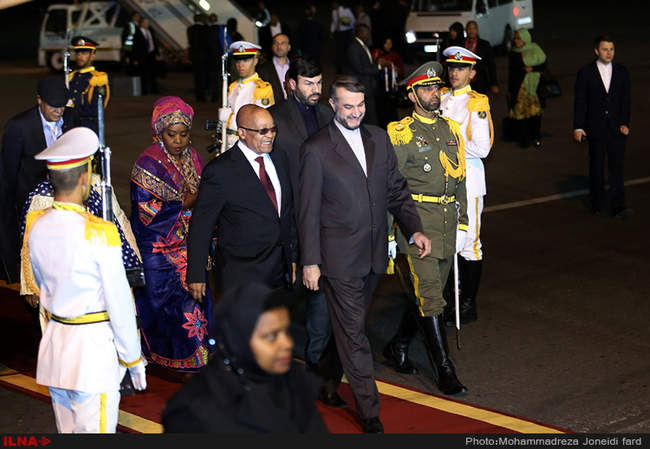 ورود رئیس جمهور آفریقای جنوبی به تهران