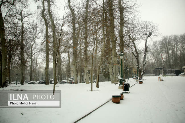 مجموعه فرهنگی-تاریخی نیاوران در یک روز برفی