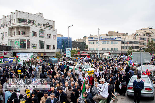 راهپیمایی مردم تهران در محکومیت جنایات رژیم صهیونیستی در فلسطین