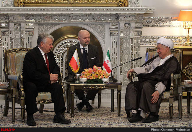 دیدار آیت الله هاشمی رفسنجانی با رئیس مجلس لهستان
