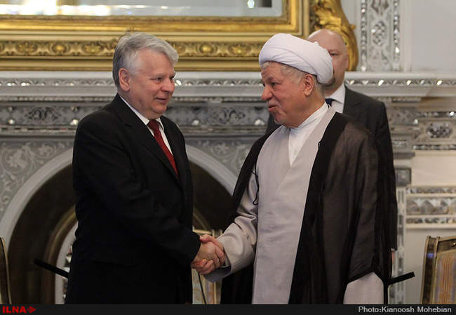 دیدار آیت الله هاشمی رفسنجانی با رئیس مجلس لهستان