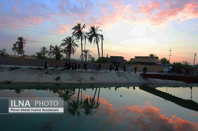 پیاده روی زائران اربعین از مسیر طریق العلما