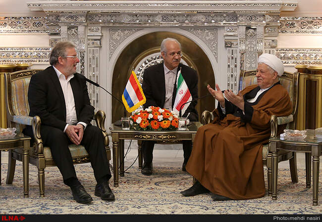 دیدار آیت الله هاشمی رفسنجانی با هارس دی پارتلئو رئیس مجلس لوکزامبورگ