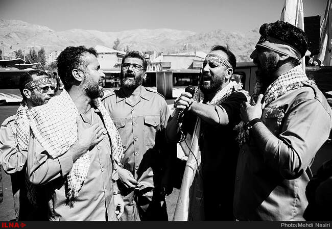 کاروان نمادین اعزام نیرو به جبهه های جنگ حق علیه باطل توسط شرکت واحد