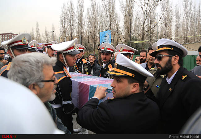 تشییع پیکر سه تن از شهدای کشتی سانچی  در مصلای تهران