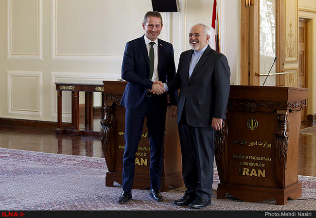 دیدار وزیرامورخارجه دانمارک با محمد جواد ظریف