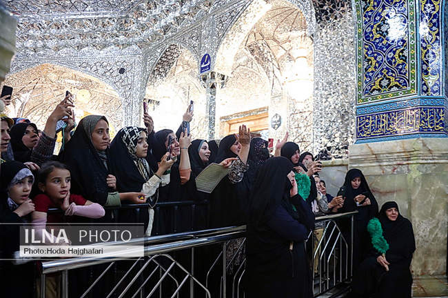 گل آرایی ضریح مطهر حضرت فاطمه معصومه 