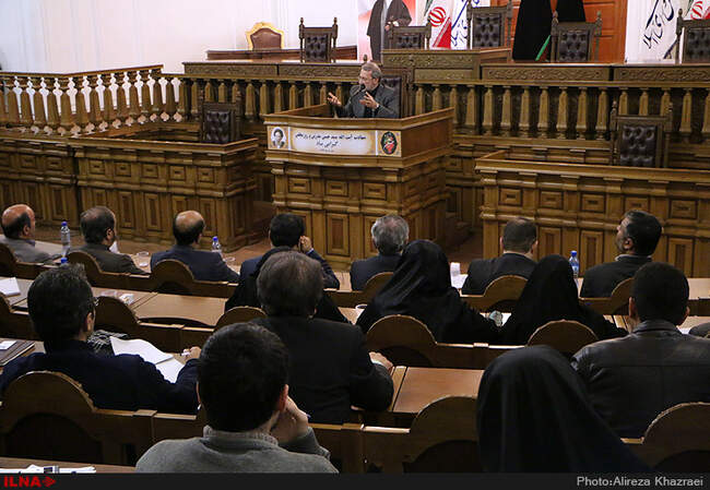 نشست خبری علی لاریجانی رئیس مجلس شورای اسلامی به مناسبت روز مجلس