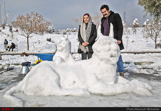 جشنواره ساخت مجسمه های برفی در تهران