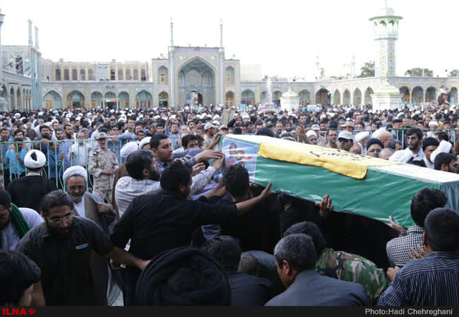 تشییع پیکر دو شهید مدافع حرم در قم