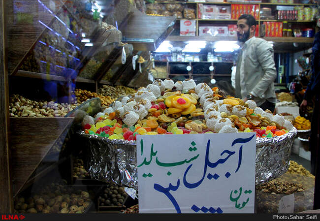 بازار میوه و آجیل در آستانه شب یلدا