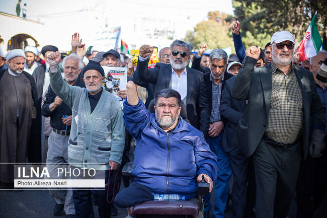 راهپیمایی ۱۳ آبان در قزوین به روایت تصویر