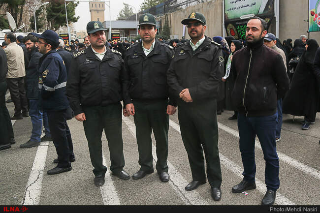 مراسم تشییع پیکر سه شهید نیروی انتظامی