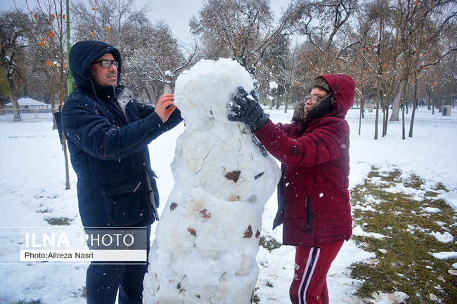 بارش برف زمستانی در قزوین