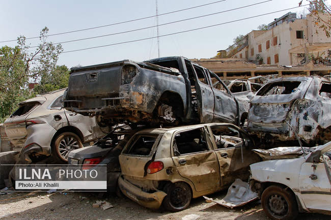 بازدید اصحاب رسانه از محل حمله صهیونیست‌ها در بازداشتگاه اوین